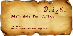 Dörnhöfer Ákos névjegykártya