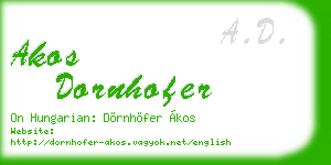 akos dornhofer business card