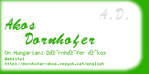 akos dornhofer business card